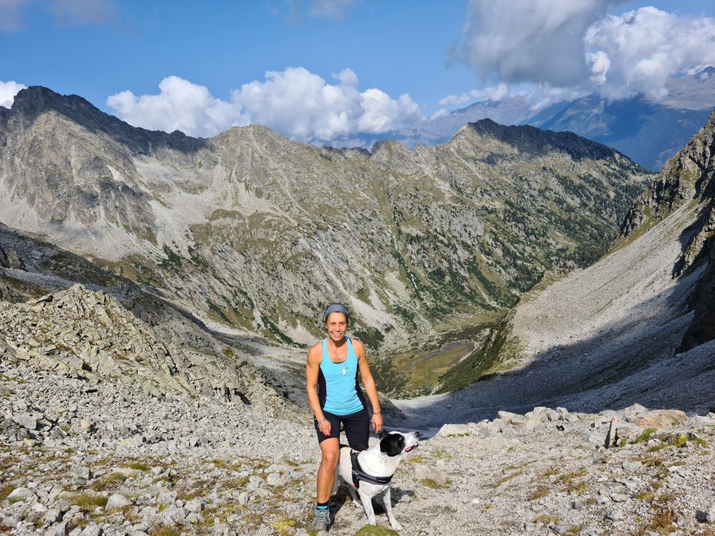 Io e Bruno al Passo di Scarpacò con la Val di Bon sullo sfondo