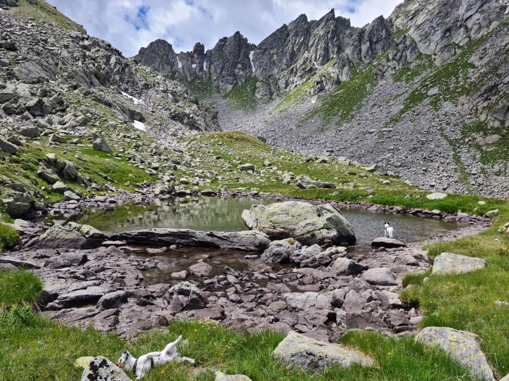 Piccolo laghetto nell’alta Val Gelada poco prima del passo