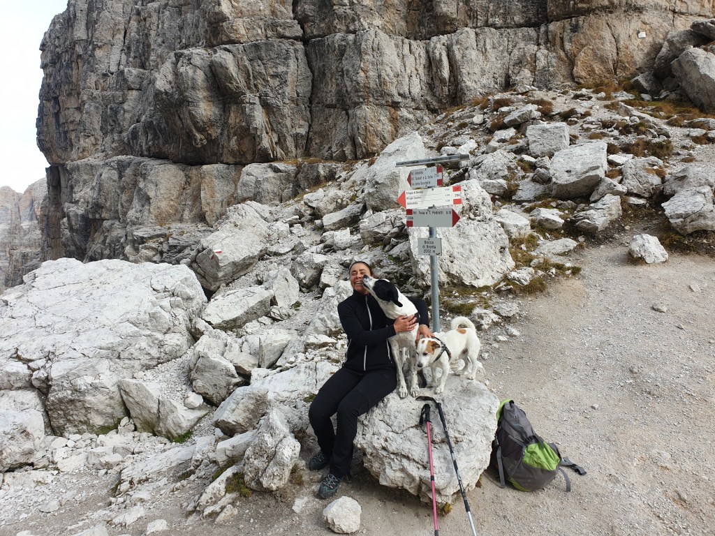 Io con Nano e Bruno alla Bocca di Brenta, a 2.552 metri