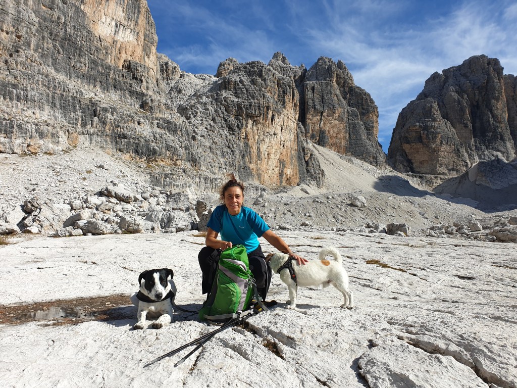 Io con Nano e Bruno al Rifugio Alimonta nelle Dolomiti di Brenta