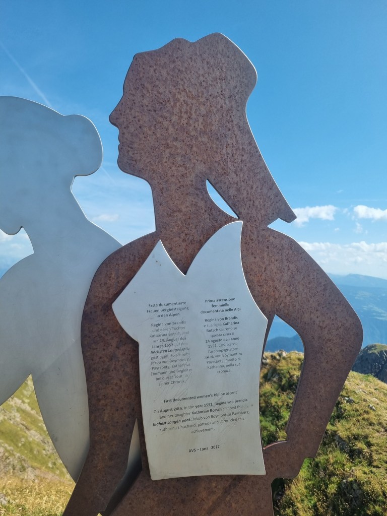 Targa sulla prima ascensione femminile documentata nelle Alpi nel 1552