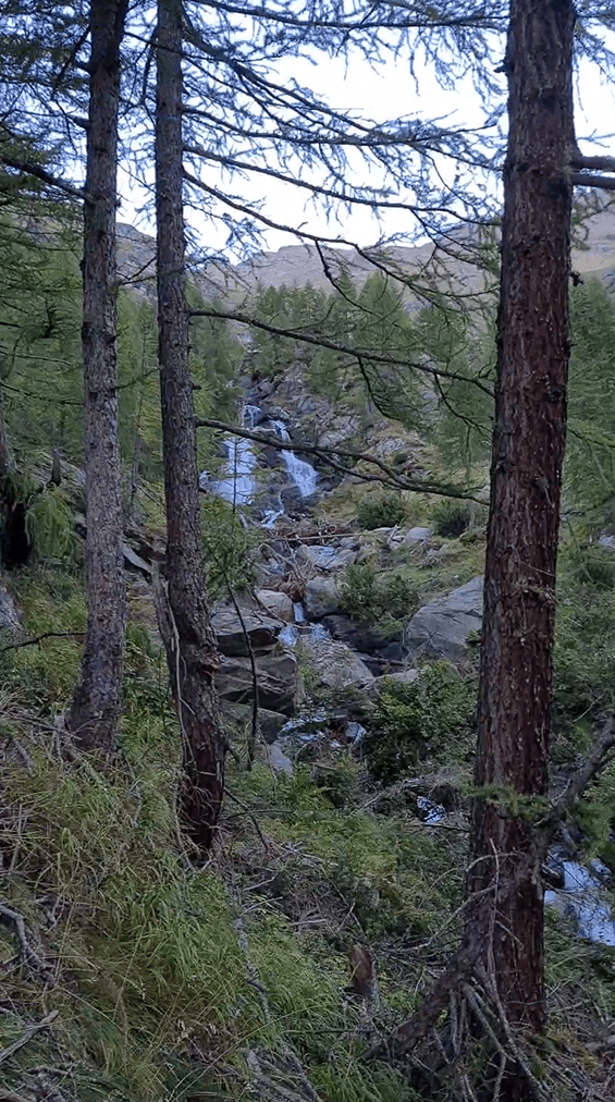 Cascate Alte di Saènt lungo la salita al Rifugio Dorigoni